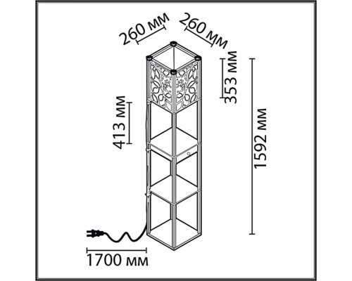 8092/1F COMFI LN25 черный/белый, дерево/текстиль Торшер Е27 1*60W 220V PRACTIC