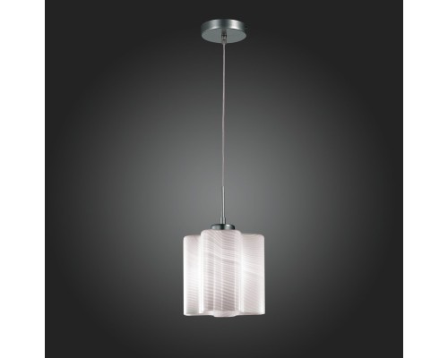 SL117.503.01 Светильник подвесной ST-Luce Серебристый/Белый с полосками E27 1*60W ONDE