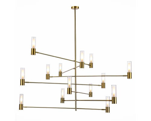 SL1239.303.14 Люстра потолочная ST-Luce Латунь/Белый, Прозрачный G9 14*5W 4000K VITRA