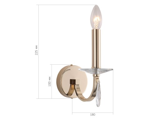 SL1405.201.01 Светильник настенный ST-Luce Латунь/Прозрачный E14*1 40W ЭЛЕГАНС