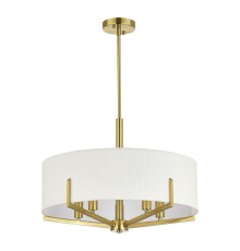 SLE3010-303-05 Светильник подвесной Латунь/Белый E14 5*40W LINTON