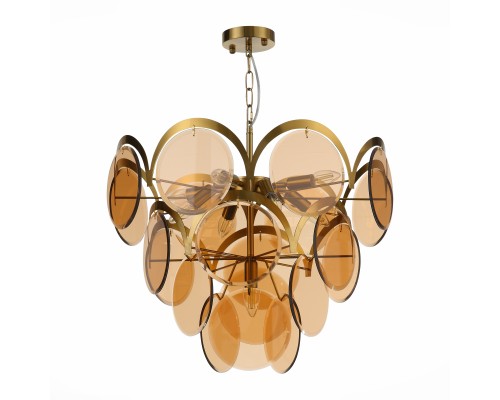SL1161.333.09 Люстра подвесная ST-Luce Латунь/Янтарный E14 9*60W FAZIA
