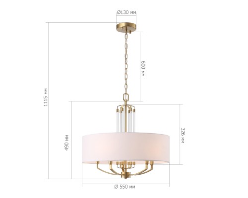 SL1403.303.05 Люстра подвесная ST-Luce Латунь/Прозрачный E27*5 40W ОПАЛ