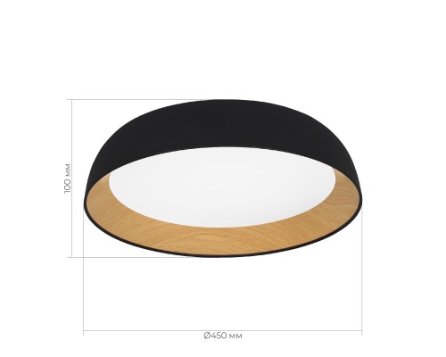 SLE1812-402-01 Светильник потолочный Черный, Древесный/белая LED 1*36W 4000K MUSE