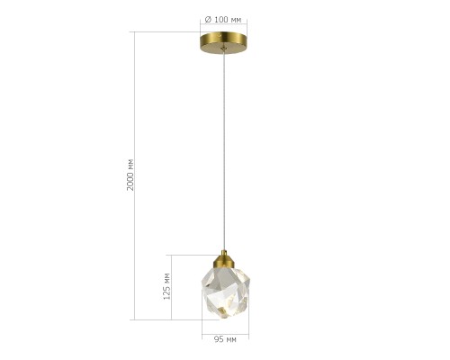 SL6114.203.01 Подвес ST-Luce Золотистый/Прозрачный LED 1*3W 3000K CASCATO