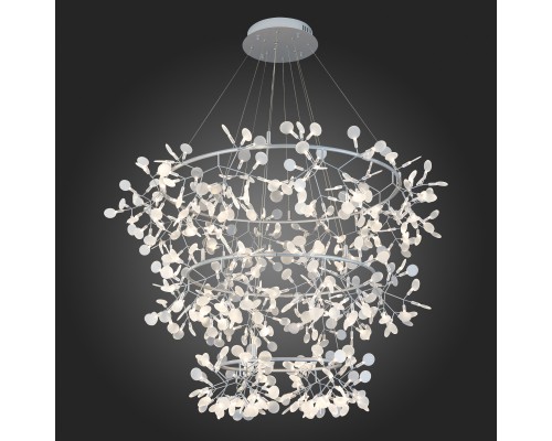 SL379.103.486 Люстра подвесная ST-Luce Серебристый/Белый LED 486*0,5W 3500K RAFINA
