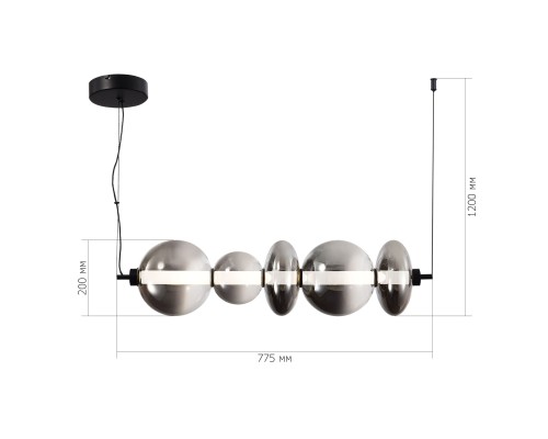 SL6119.413.40 Светильник подвесной ST-Luce Черный/Дымчато-Серый LED 1*40W 3000K PERLINA