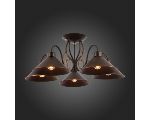 SLE120402-05 Светильник потолочный темно-коричневый/темно-коричневый E27 5*60W CIOLLA