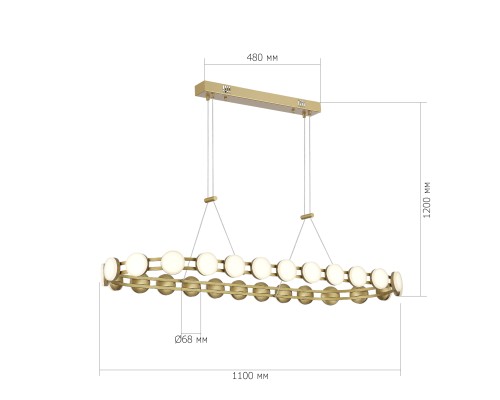 SL6610.203.26 Светильник подвесной ST-Luce золотистый/белый LED 1*50W 4000K MONRO