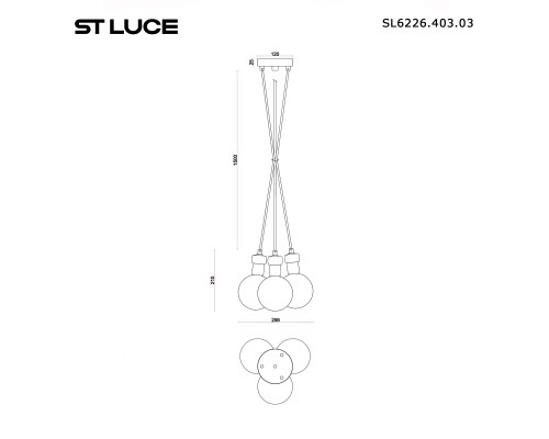 SL6226.403.03 Светильник подвесной ST-Luce Черный/Белый G9 3*5W 4000K CORK