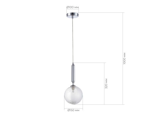 SLE1096-103-01 Подвес Хром/Прозрачный G9 LED 1*5W AVEIRO