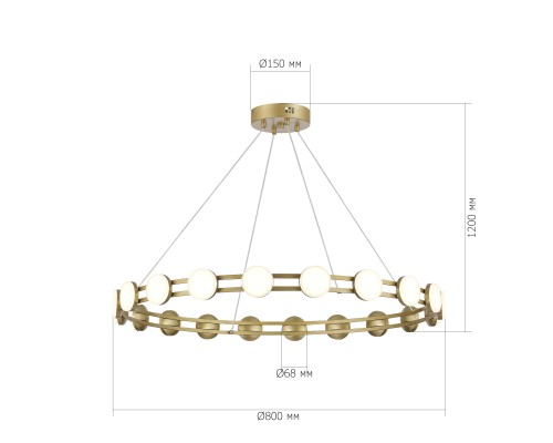 SL6610.203.20 Светильник подвесной ST-Luce золотистый/белый LED 1*40W 4000K MONRO