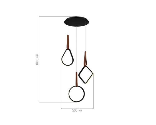 SL6131.403.36 Светильник подвесной ST-Luce Черный/Черный, Терракотовый LED 1*36W 4000K SHAPE