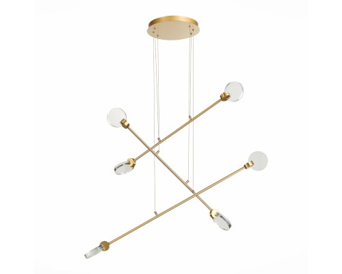 SL6104.203.06 Светильник подвесной ST-Luce Золотистый/Прозрачный,С пузырьками воздуха LED 6*3W 3000K MONTECELIO