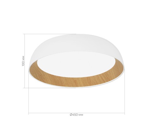 SLE1812-502-01 Светильник потолочный Белый, Древесный/белая LED 1*36W 4000K MUSE