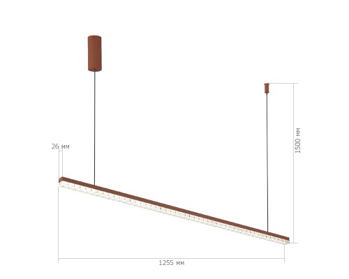 SL1018.613.01 Светильник подвесной ST-Luce терракотовый/прозрачный LED 1*32W 4000K EUCLIDICS