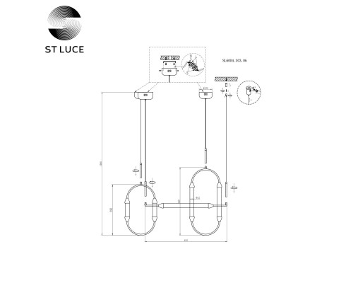 SL6004.303.06 Светильник подвесной ST-Luce Латунь/Белый LED 6*6W 3000K OLBIA