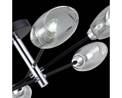 SLE155512-06 Светильник потолочный Черный, Хром/Дымчатый E14 6*40W GLOA