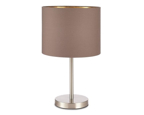 SLE300574-01 Прикроватная лампа Никель/Темно-бежевый, Золотистый E27 1*40W BRESCIA