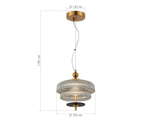 SL6122.303.01 Светильник подвесной ST-Luce Латунь/Латунь, Дымчатый LED 1*8W 3000K ОРИЕНТАЛЬ