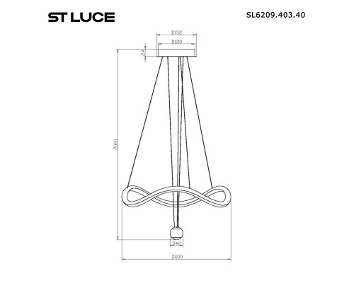 SL6209.403.40 Светильник подвесной ST-Luce Черный/Черный, Белый LED 1*40W 3000K ORIONE