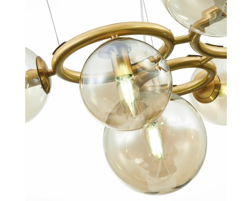 SL1162.303.09 Люстра подвесная ST-Luce Латунь/Коньячный E14 9*40W GORIZIA