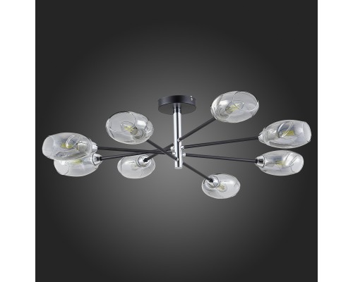 SLE155512-08 Светильник потолочный Черный, Хром/Дымчатый E14 8*40W GLOA