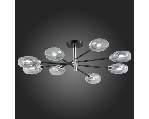 SLE155512-08 Светильник потолочный Черный, Хром/Дымчатый E14 8*40W GLOA