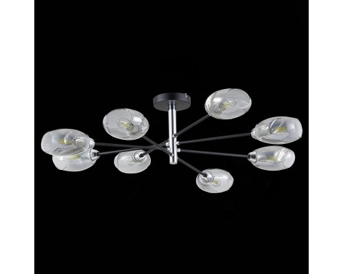 SLE155512-08 Светильник потолочный Черный, Хром/Дымчатый E14 8*40W GLOA