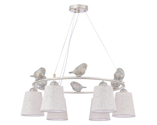 SLE1155-503-06 Светильник подвесной Белый/Серый E27 6*40W LAVINIA