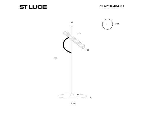 SL6210.404.01 Прикроватная лампа ST-Luce Черный/Черный, Золотистый LED 1*3W 3000K LILT