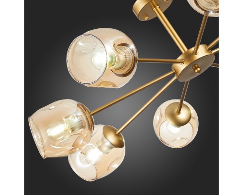 SLE155412-08 Светильник потолочный Золотистый/Янтарный E27 8*60W PALLO
