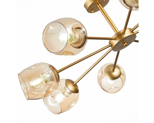 SLE155412-08 Светильник потолочный Золотистый/Янтарный E27 8*60W PALLO