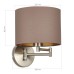 SLE300571-01 Светильник настенный Никель/Темно-бежевый, Золотистый E27 1*40W BRESCIA