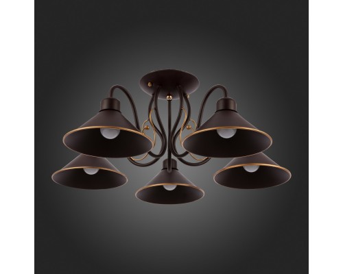 SLE120402-05 Светильник потолочный темно-коричневый/темно-коричневый E27 5*60W CIOLLA