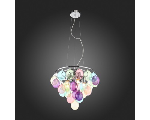 SL432.153.05 Светильник подвесной ST-Luce Хром/Разноцветный E27 5*60W SOSPIRO