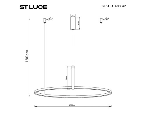 SL6131.403.42 Светильник подвесной ST-Luce Черный/Черный, Терракотовый LED 1*42W 4000K SHAPE