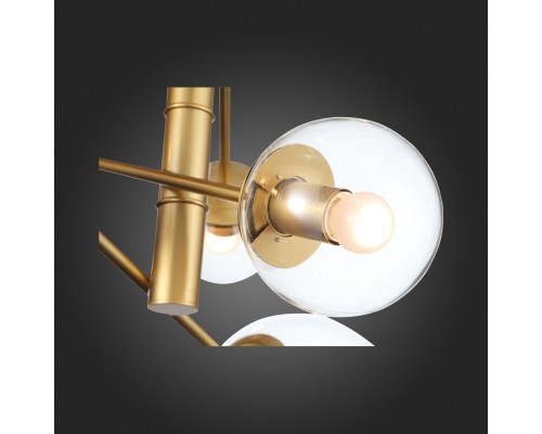 SL1150.203.08 Светильник подвесной ST-Luce Матовое золото/Прозрачный E27 8*40W (из 3-х коробок) LIORA