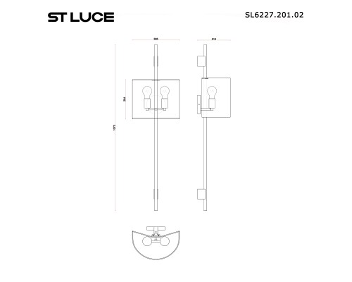 SL6227.201.02 Светильник настенный ST-Luce Золотистый/Белый E27 2*60W ALFA