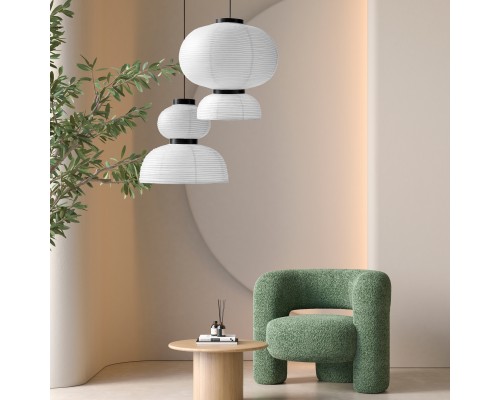 SLE6021-523-02 Светильник подвесной черный/белый D400*H380mm E27 2*60W LYKKE