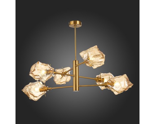 SL1175.302.06 Люстра потолочная ST-Luce Латунь/Янтарный E14 6*40W PORTICI