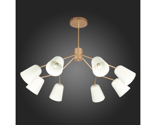 SLE155902-08 Светильник потолочный Золотистый/Белый E14 8*40W MARIO