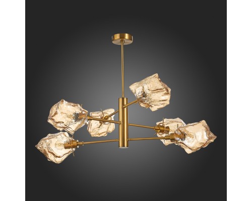 SL1175.302.06 Люстра потолочная ST-Luce Латунь/Янтарный E14 6*40W PORTICI