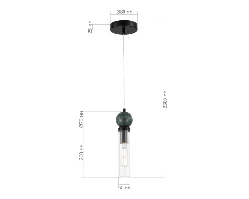 SL1244.403.01 Светильник подвесной ST-Luce черный/прозрачный E14 1*40W MEDEA