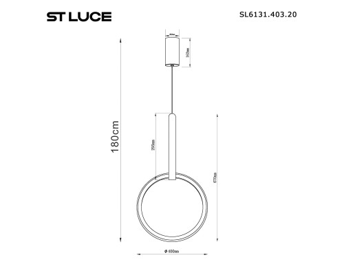 SL6131.403.20 Светильник подвесной ST-Luce Черный/Черный, Терракотовый LED 1*20W 4000K SHAPE