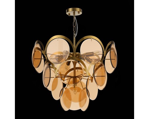 SL1161.333.09 Люстра подвесная ST-Luce Латунь/Янтарный E14 9*60W FAZIA