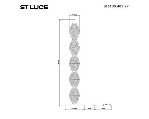 SL6130.405.27 Светильник напольный ST-Luce Черный/Белый, Дымчатый LED 1*35W 3000K ICE