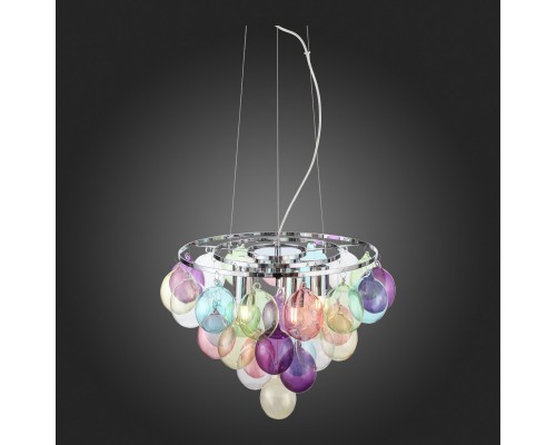 SL432.153.05 Светильник подвесной ST-Luce Хром/Разноцветный E27 5*60W SOSPIRO