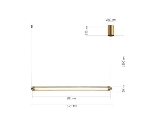 SL6224.313.01 Светильник подвесной ST-Luce Латунь/Прозрачный LED 1*30W 4000K БАМБУ