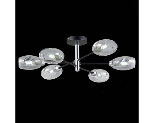 SLE155512-06 Светильник потолочный Черный, Хром/Дымчатый E14 6*40W GLOA